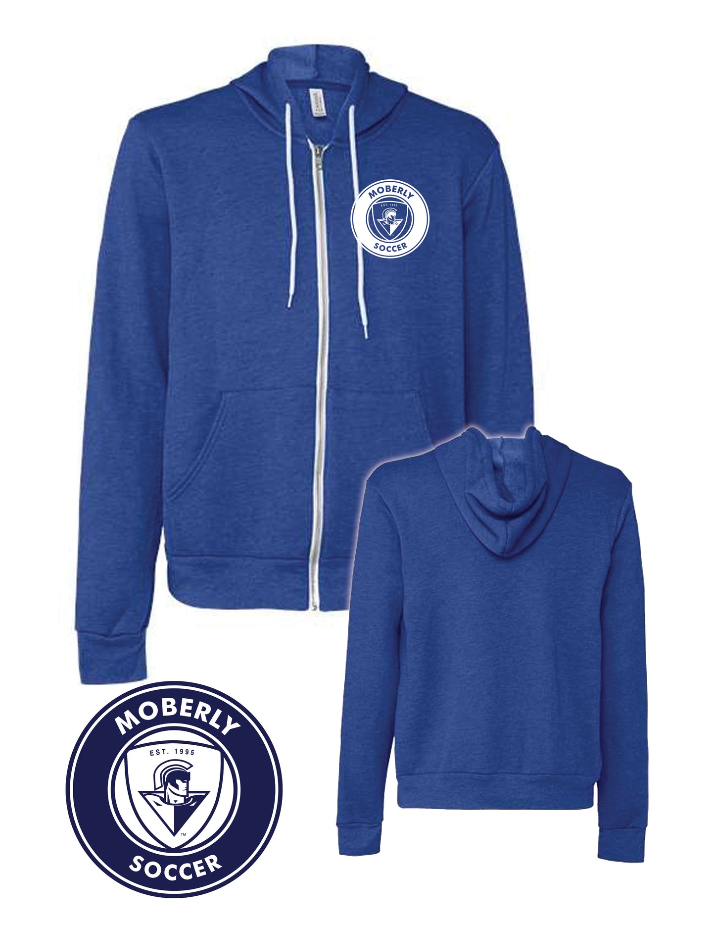 Unisex Sponge Fleece Full-Zip Hoodie Sweatshirt