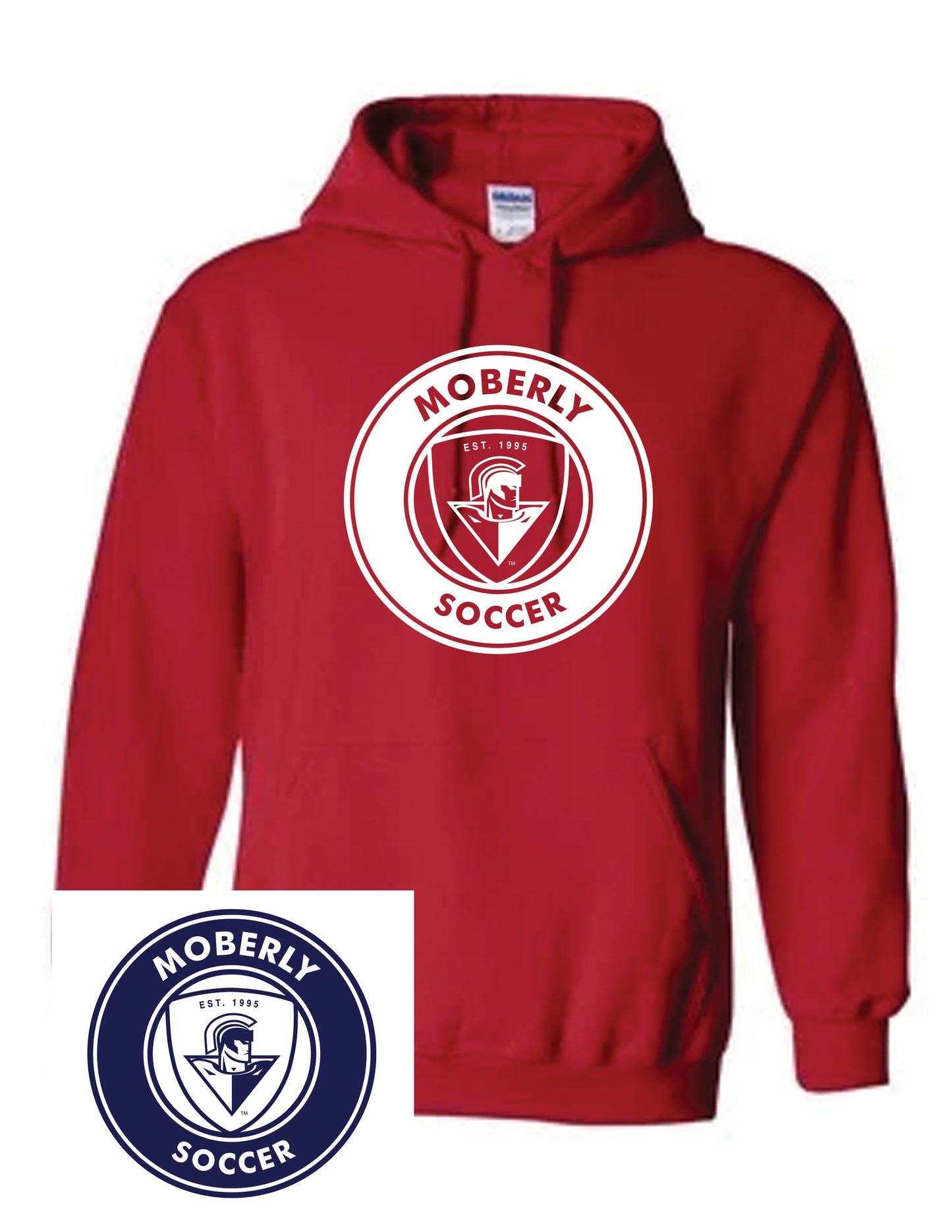Front Pocket Hooded Sweatshirt Red